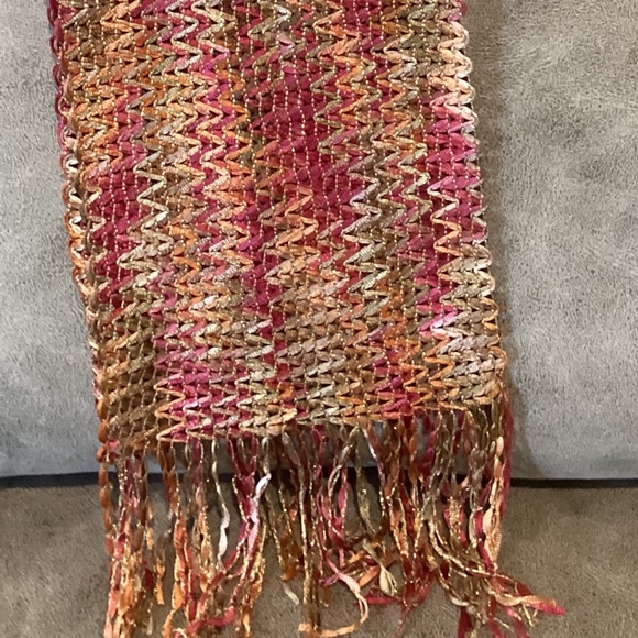 Autumn colors braided threaded scarf gorgeous! - Picture 1 of 7